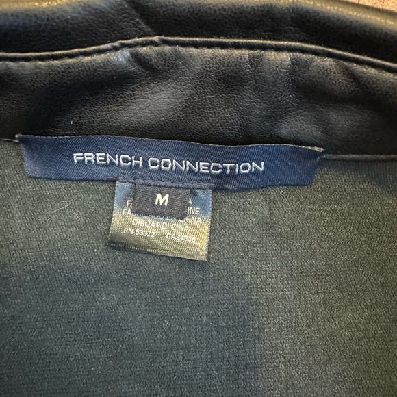 French Connection Black Faux Leather Shirt Jacket Shacket Oversized M NEW $118 - Picture 8 of 9